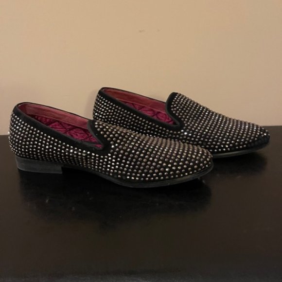 Men's Steve Madden Silver Studded Loafers - Picture 2 of 5